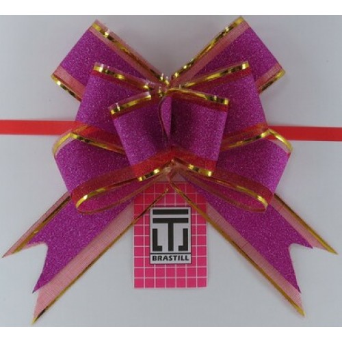 Laço Pronto Pingent Tule Purpura Pink 3cm x 45cm